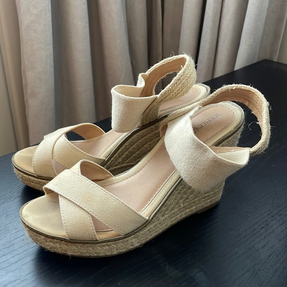Cream wedges. Size 8.5